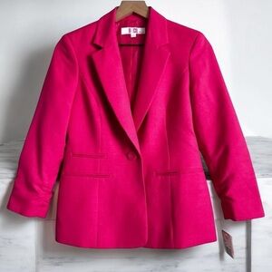 9& CO. Blazer Suit Separates Hot Pink Fitted Single Button Lined  4 NWT